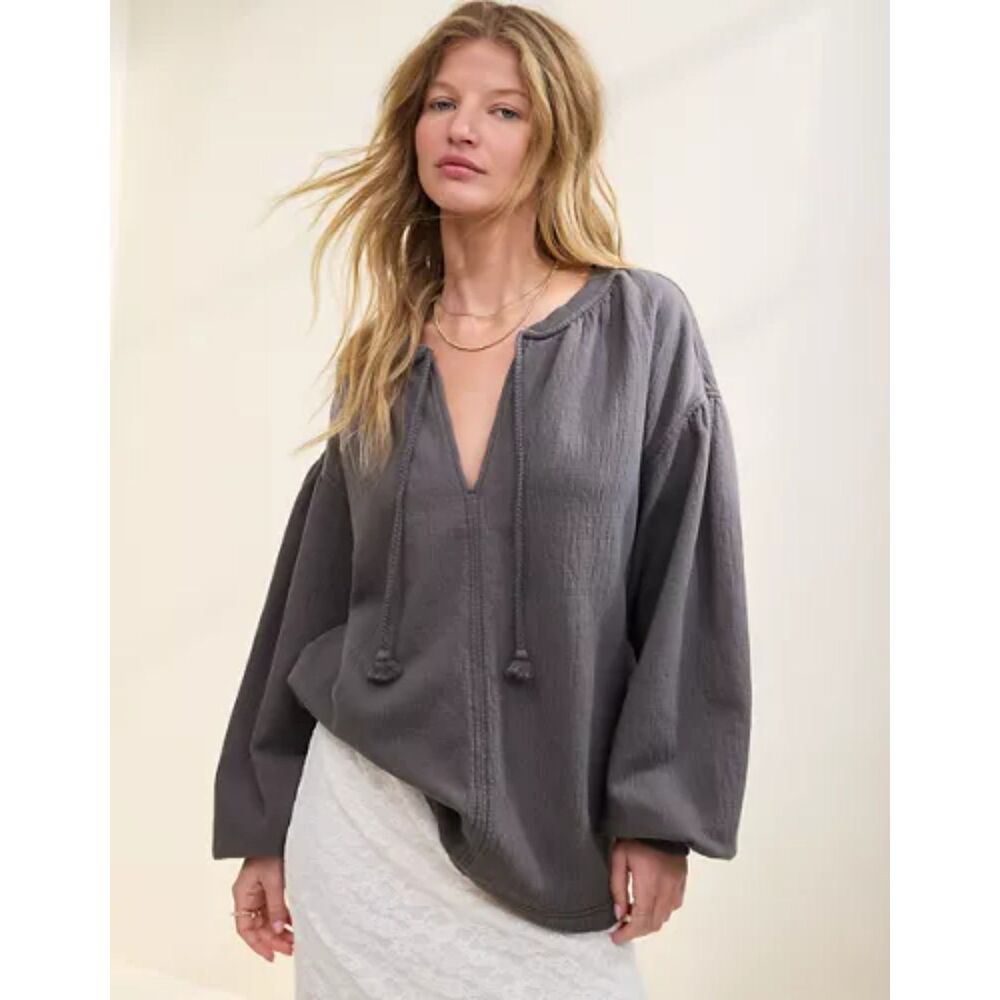 NWOT Aerie Easy Street Sweatshirt in Dark Gray, Medium (C5)